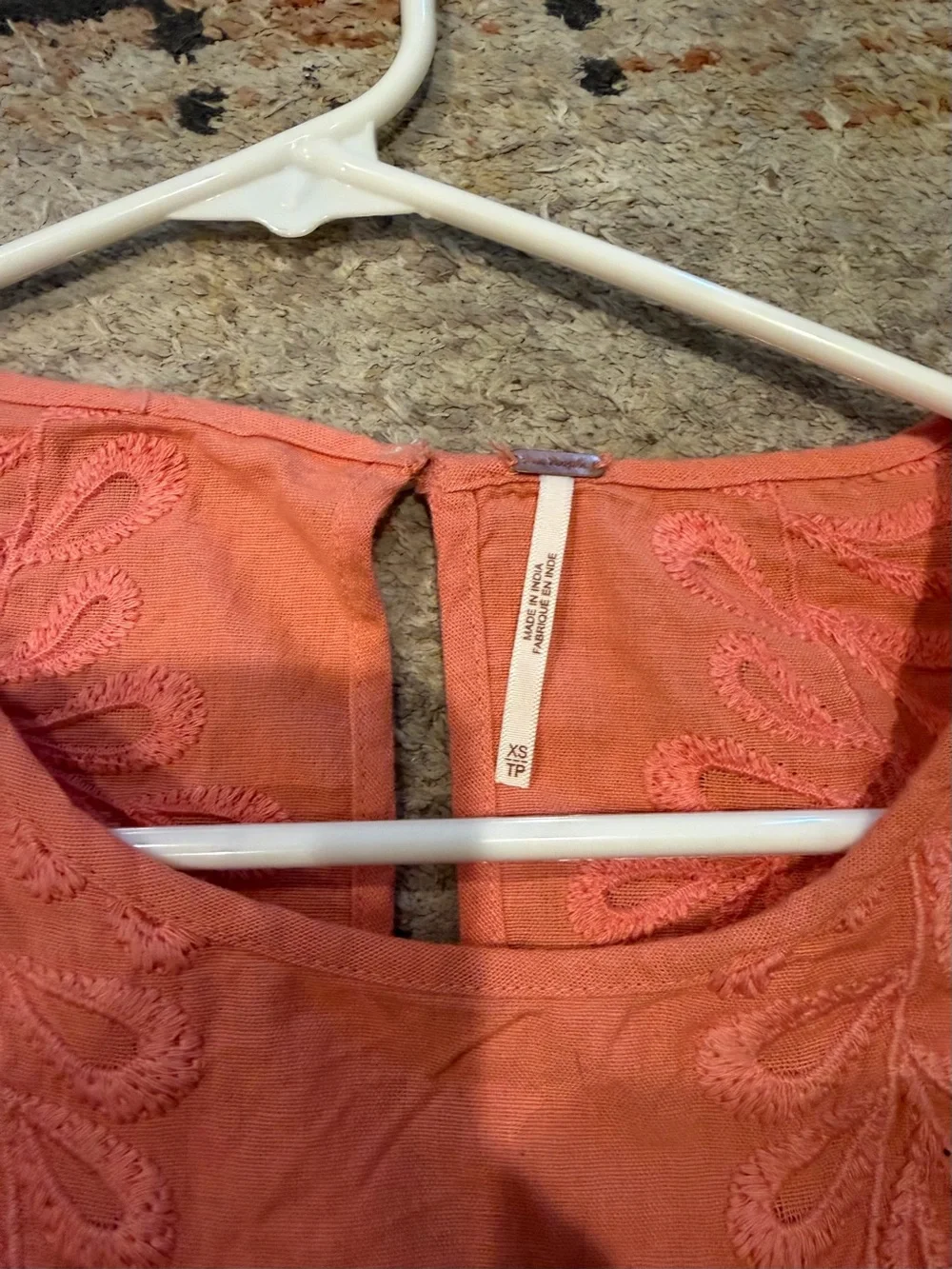 Free People Coral Eyelet Cropped Top - Picture 7 of 10